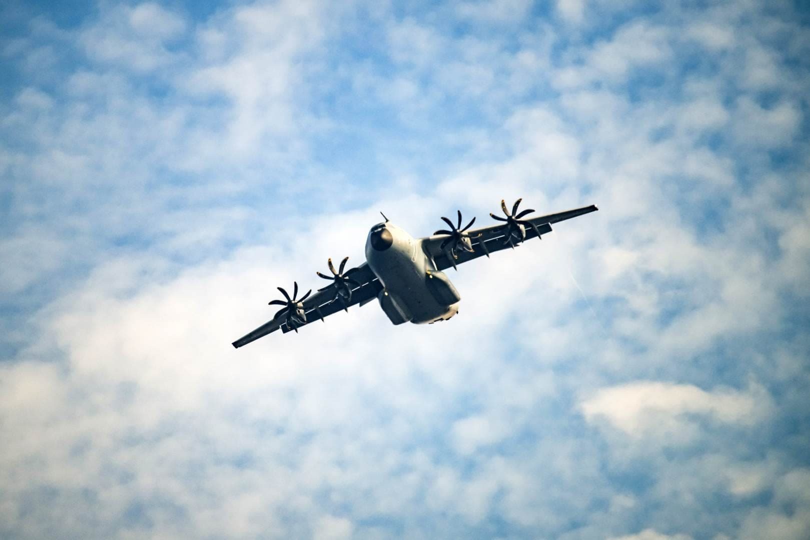 Military transport aircraft in flight